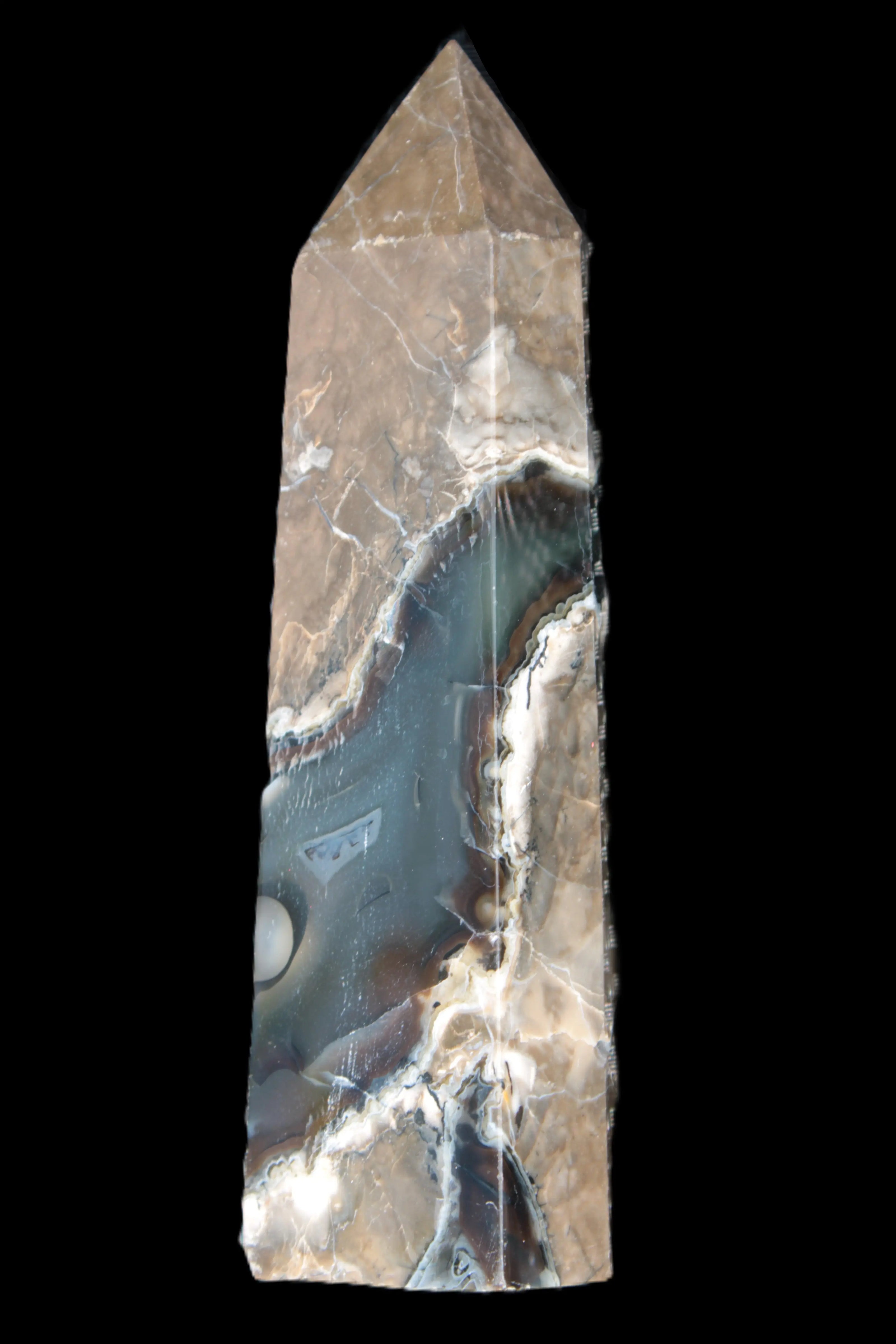 Volcano Agate obelisk 143mm 328g Rocks and Things