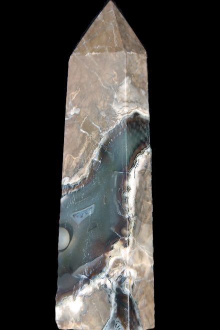 Volcano Agate obelisk 143mm 328g Rocks and Things