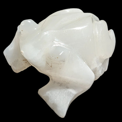 White Calcite hand-carved Frog 222g Rocks and Things