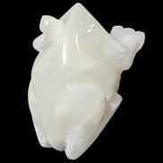 White Calcite hand-carved Frog 222g Rocks and Things