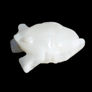 White Calcite hand-carved Frog 222g Rocks and Things