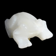 White Calcite hand-carved Frog 222g Rocks and Things