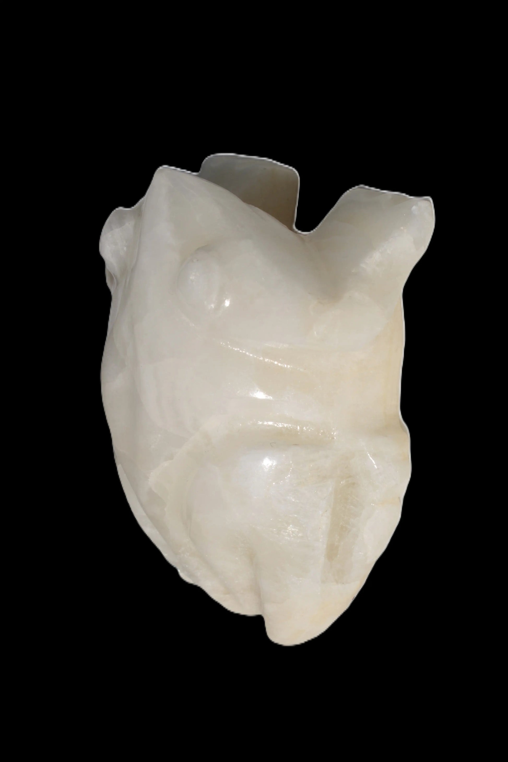 White Calcite hand-carved Frog 243g Rocks and Things