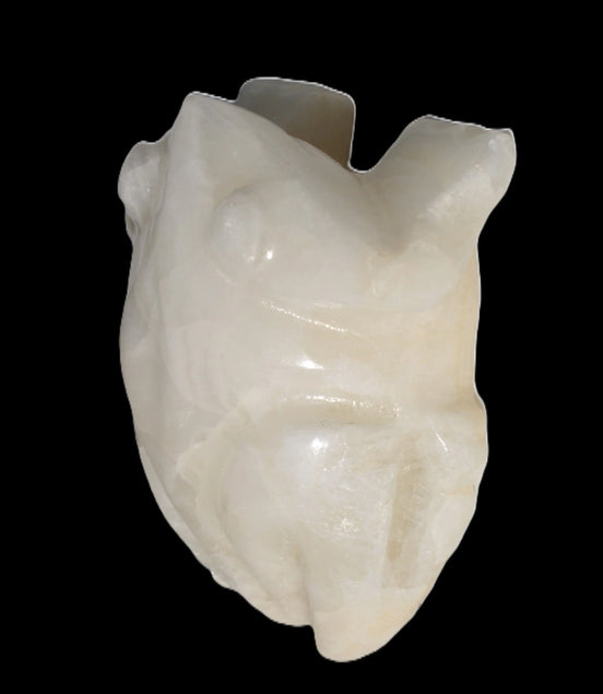 White Calcite hand-carved Frog 243g Rocks and Things