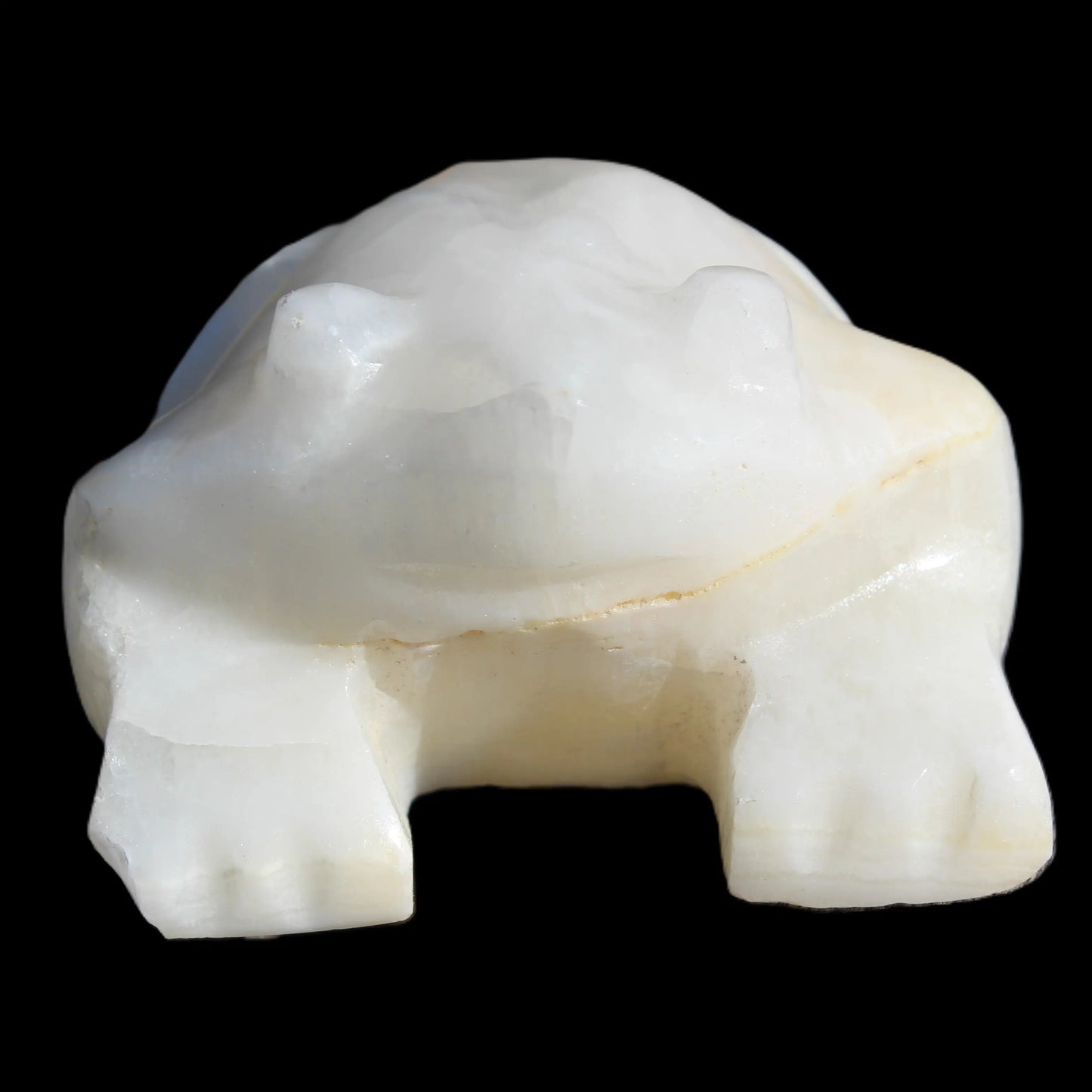 White Calcite hand-carved Frog 243g Rocks and Things