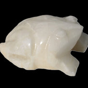 White Calcite hand-carved Frog 243g Rocks and Things