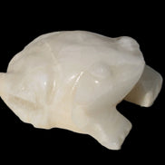 White Calcite hand-carved Frog 243g Rocks and Things