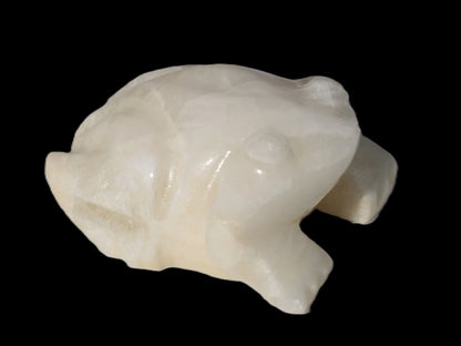 White Calcite hand-carved Frog 243g Rocks and Things