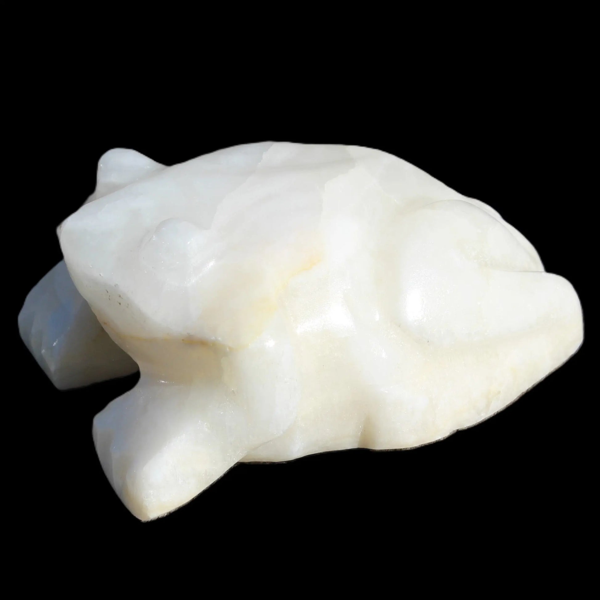 White Calcite hand-carved Frog 243g Rocks and Things