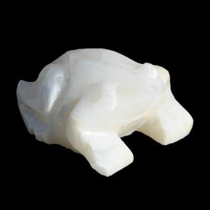 White Calcite hand-carved Frog 243g Rocks and Things