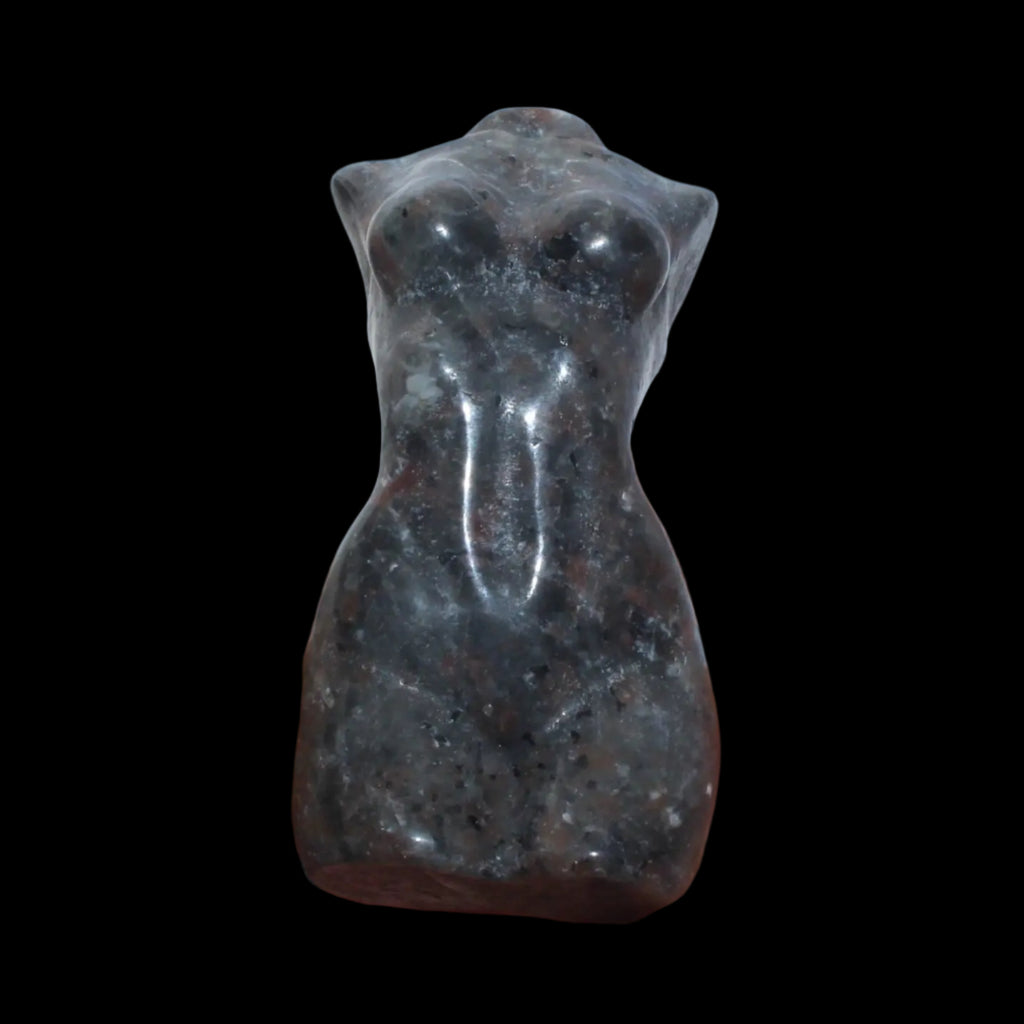 Yooperlite woman's torso goddess 54g in sunlight - Rocks and Things Store