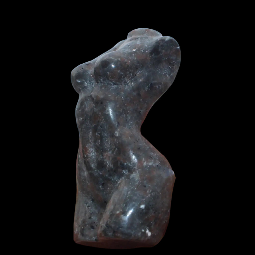Yooperlite woman's torso goddess 54g in sunlight - Rocks and Things Store