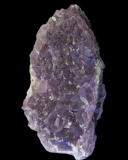 Purple/green Fluorite cluster 243g in LED and UV light - Rocks and Things Store
