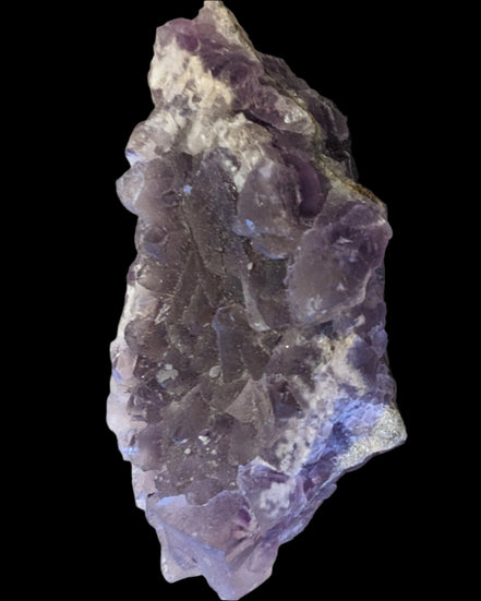 Purple/green Fluorite cluster 243g in LED and UV light - Rocks and Things Store