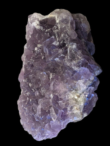 Purple/green Fluorite cluster 243g in LED and UVlight - Rocks and Things Store