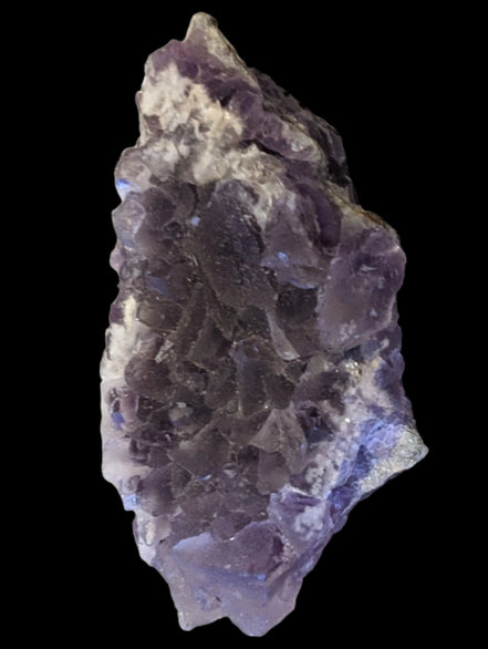 Purple/green Fluorite cluster 243g in LED and UV light - Rocks and Things Store