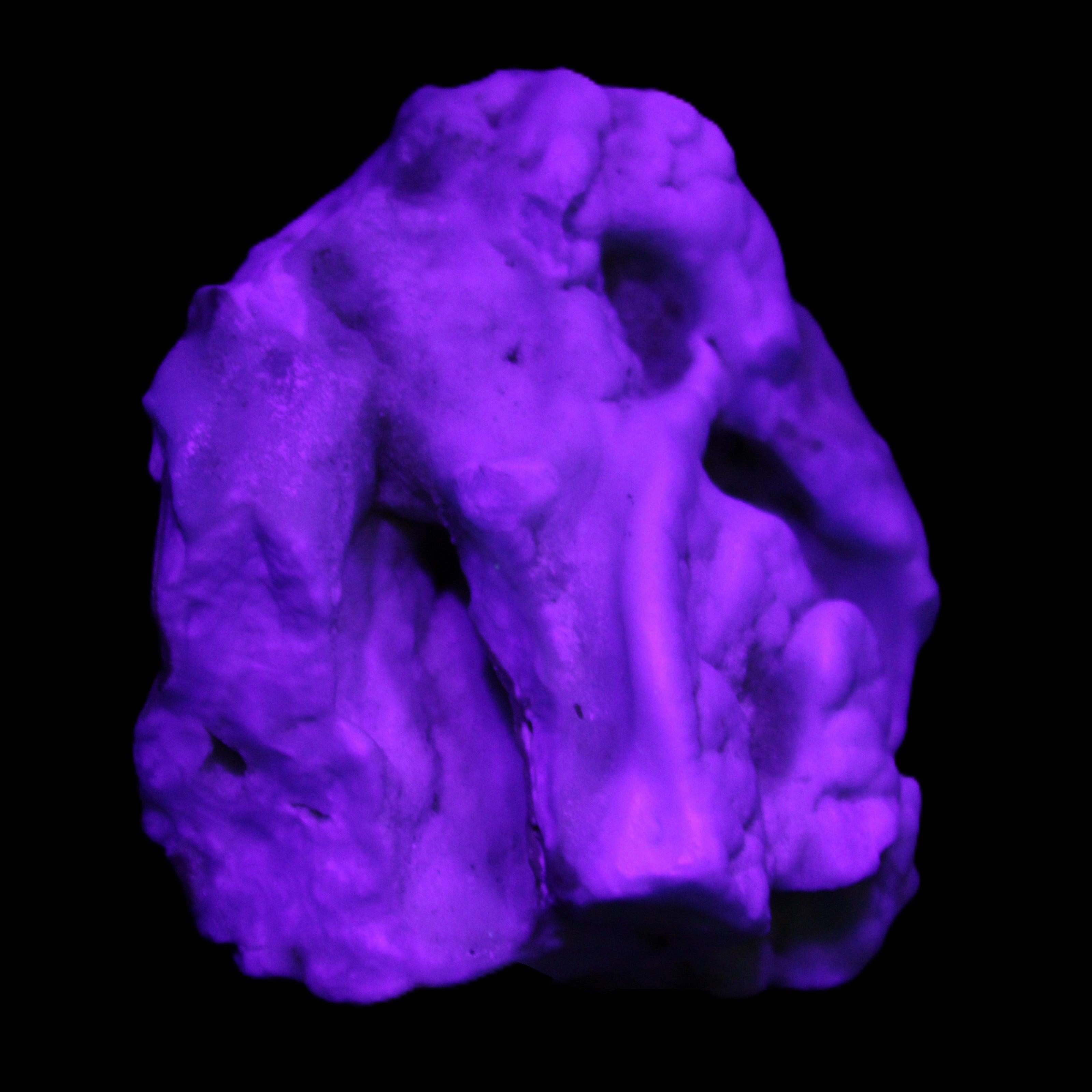 Blue Aragonite specimen 68*40*65mm 156.7g in UV light - Rocks and Things Store