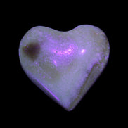 Chocolate Calcite heart 35*35mm 22g in UV light - Rocks and Things Store