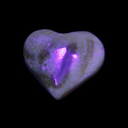 Chocolate Calcite heart 35*35mm 22g in UV light - Rocks and Things Store