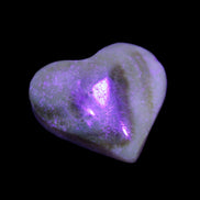 Chocolate Calcite heart 35*35mm 22g in UV light - Rocks and Things Store