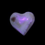 Chocolate Calcite heart 35*35mm 22g in UV light - Rocks and Things Store