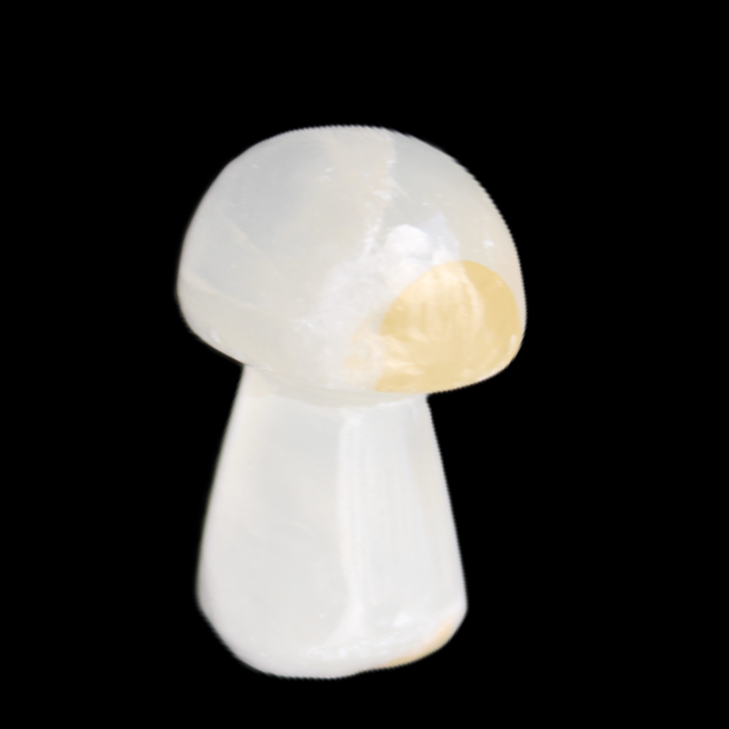 Clear Yellow Calcite mushroom 26-31mm 10-11g in sunlight - Rocks and Things Store