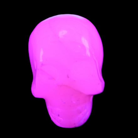 Mangano Calcite skull 31*47*40mm 87g in UV light - Rocks and Things Store