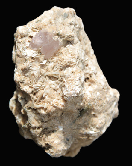 Pink Topaz with Green Tourmaline in Muscovite/Feldspar matrix 99.5g in sunshine - Rocks and Things Store