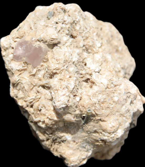 Pink Topaz with Green Tourmaline in Muscovite/Feldspar matrix 99.5g in sunshine - Rocks and Things Store