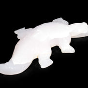 Mangano Calcite hand-carved crocodile 837g Rocks and Things Store