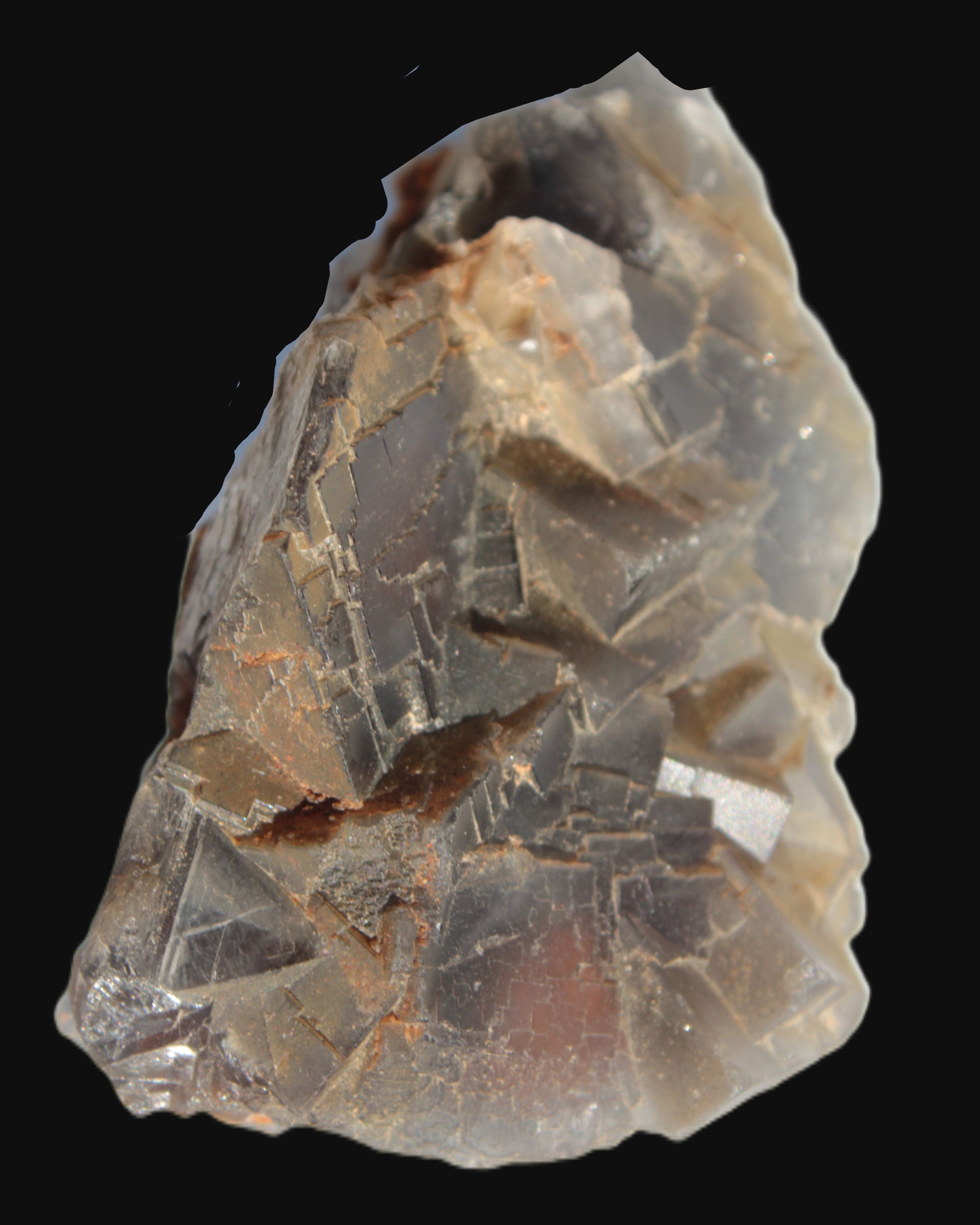 Blue cubic Fluorite double-sided cluster from Pakistan 73mm 164.9g in sunlight - Rocks and Things Store