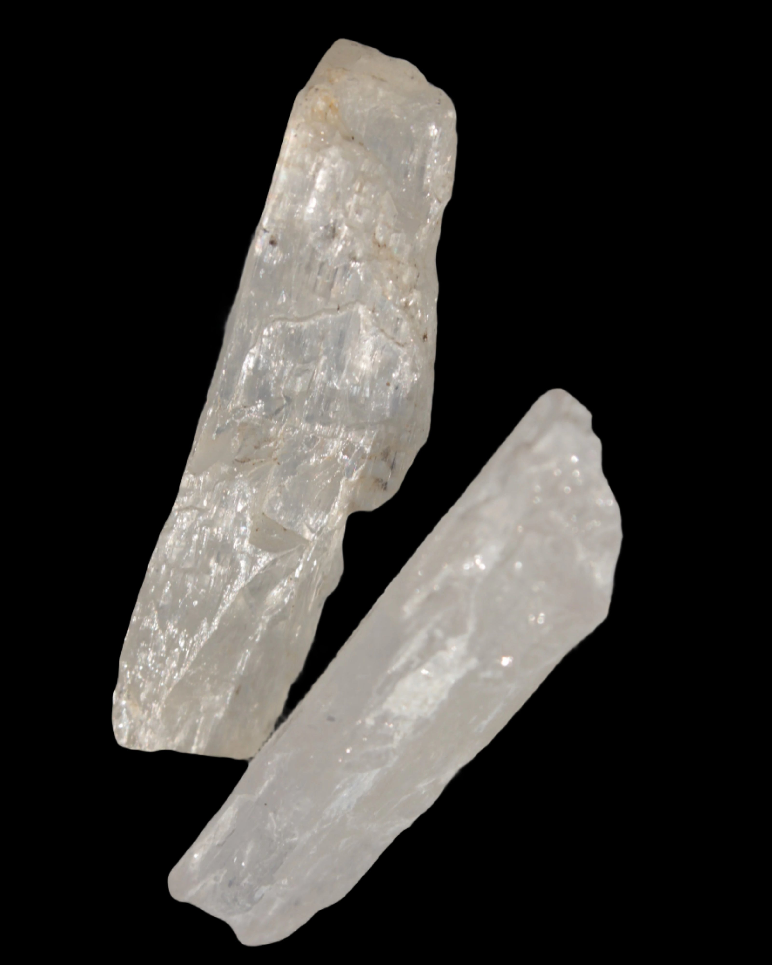Clear Kunzite 2 crystals from Afghanistan 64.2ct 12.8g in sunshine - Rocks and Things Store