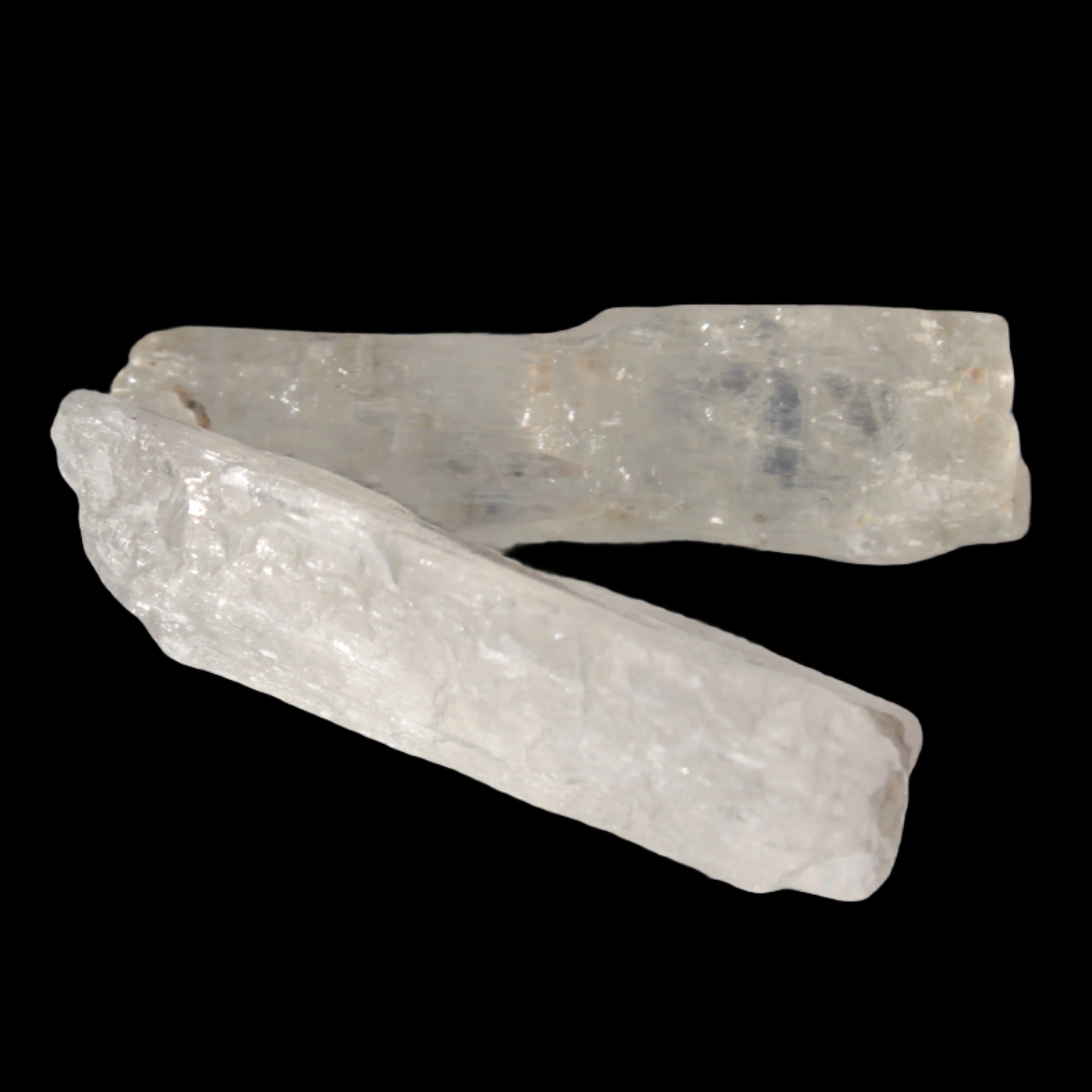Clear Kunzite 2 crystals from Afghanistan 64.2ct 12.8g in sunshine - Rocks and Things Store