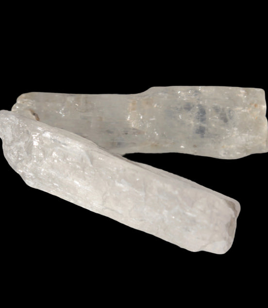Clear Kunzite 2 crystals from Afghanistan 64.2ct 12.8g in sunshine - Rocks and Things Store