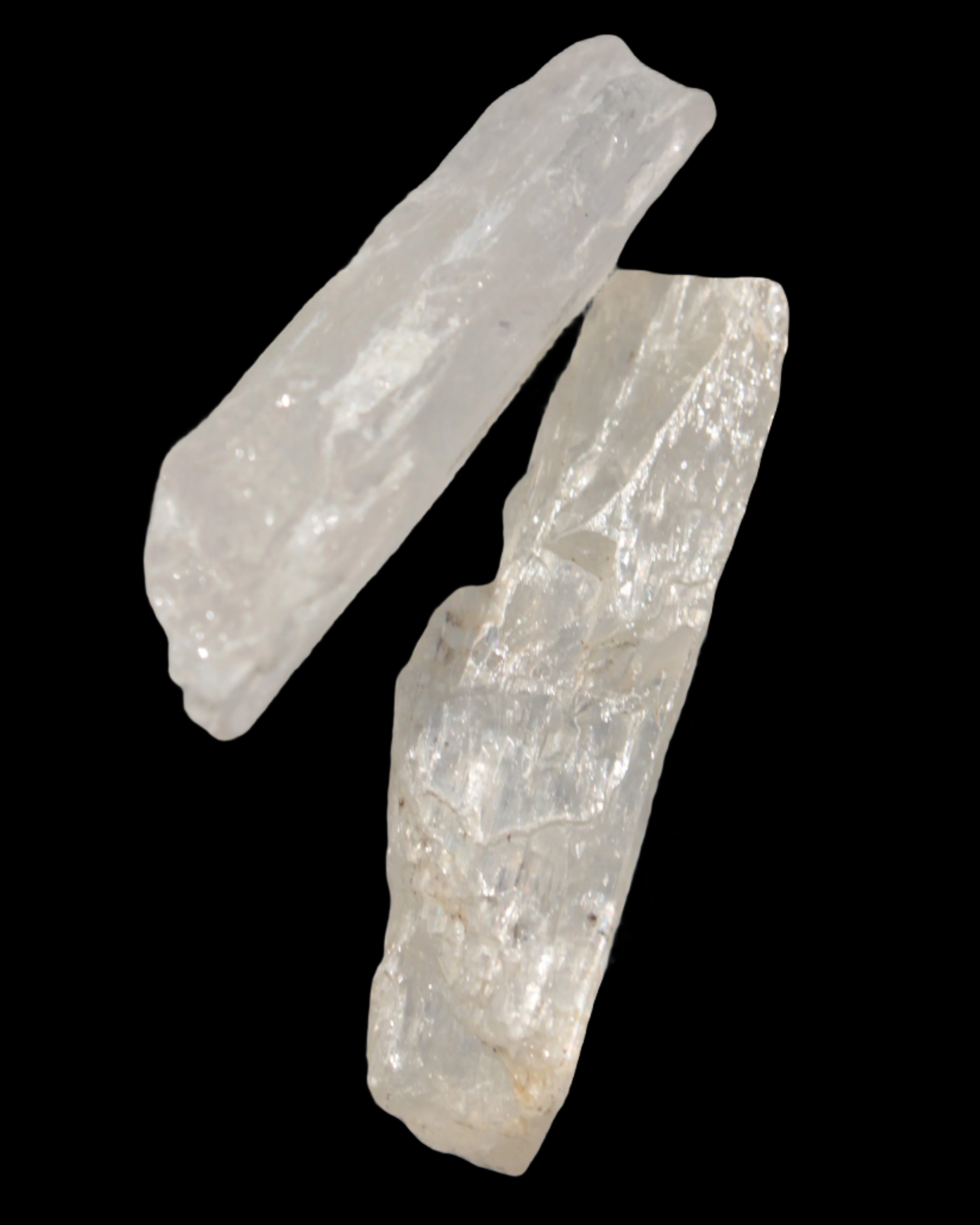 Clear Kunzite 2 crystals from Afghanistan 64.2ct 12.8g in sunshine - Rocks and Things Store