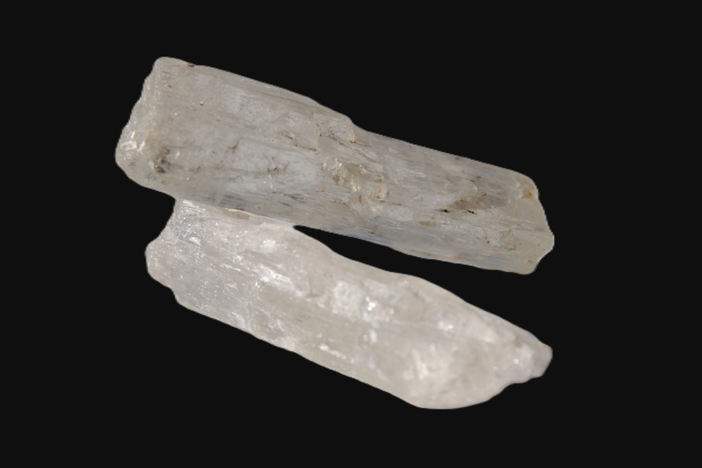 Clear Kunzite 2 crystals from Afghanistan 64.2ct 12.8g Rocks and Things