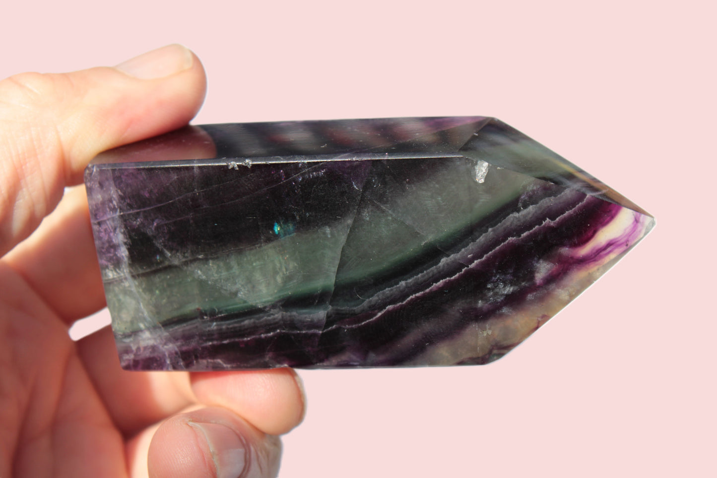 Rainbow Fluorite obelisk 240g Rocks and Things