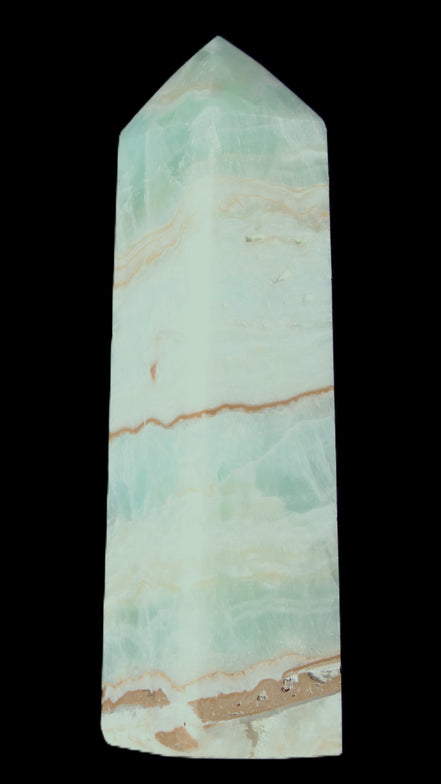 Blue Aragonite obelisk 140*36*34mm 395g in sunlight - Rocks and Things Store