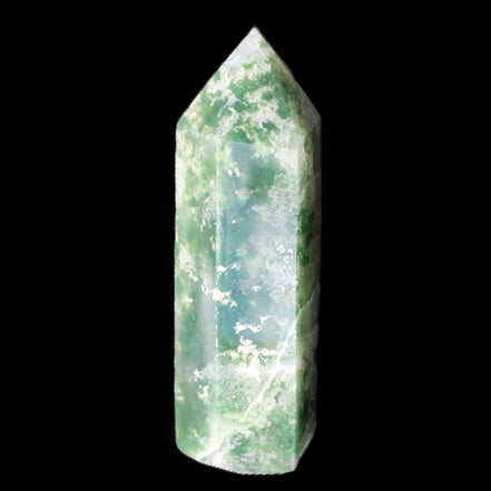 Moss Agate wand 64mm 44g in sunlight - Rocks and Things Store